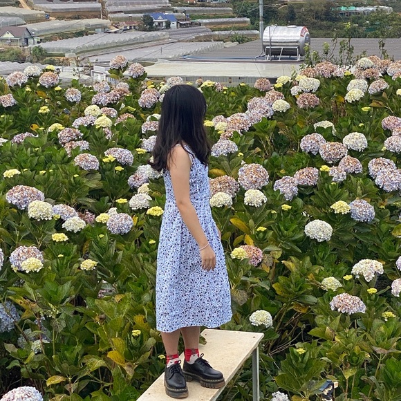 Blue floral midi dress - Picture 5 of 8